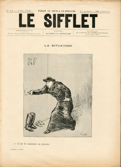 Le Whistle, number 14, Satirical in B & W by Henri Gabriel Ibels
