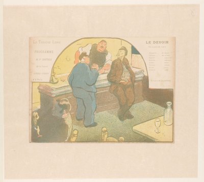 Four Men in a Bistro by Henri Gabriel Ibels