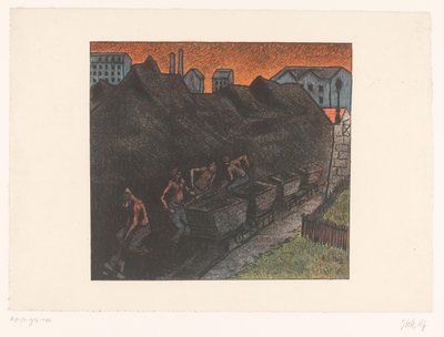 Four Miners Shoveling Coal into Carts (Theatre Libre Performances) by Henri Gabriel Ibels