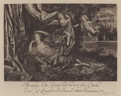Nell Gwyn and her two sons, Charles, Earl of Burford, and James, Lord Beauclerk by Henri Gascar