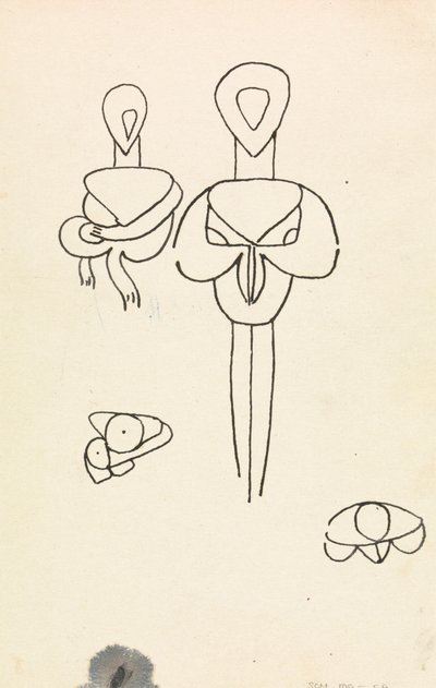 Four Studies for Two Figural Designs by Henri Gaudier Brzeska