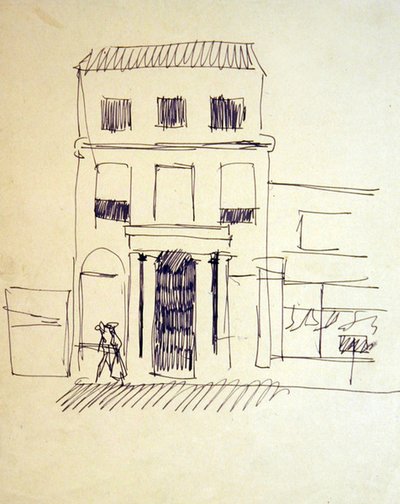 London Street with Figures; Female Promenader by Henri Gaudier Brzeska
