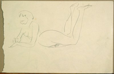 Nude Girl Laying on Floor by Henri Gaudier Brzeska