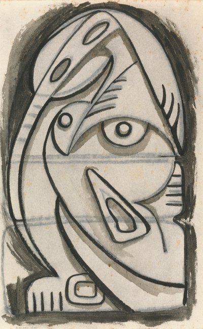 Relief Design of a Seated Female Figure by Henri Gaudier Brzeska