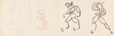 Two Dancing Figures and Five Studies for a Mother and Child Grouping by Henri Gaudier Brzeska