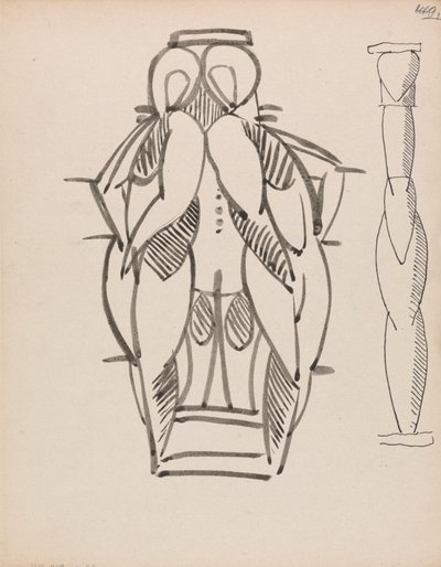 Two Studies for a Sculptural Column by Henri Gaudier Brzeska