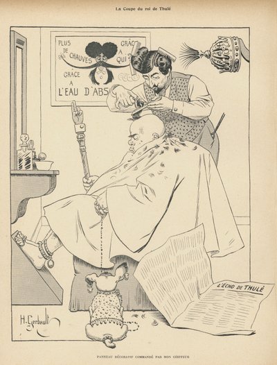 Haircut of the King of Thule: a man at the barber