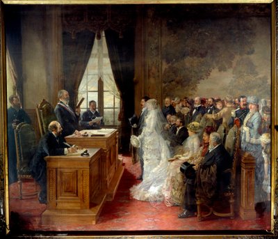 The Civil Marriage of Mathurin Moreau in Paris City Hall in 1881 by Henri Gervex