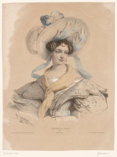 Young Woman with Indulgent Thoughts (Why Not!) (Depictions of Pensive Figures) by Henri Grevedon