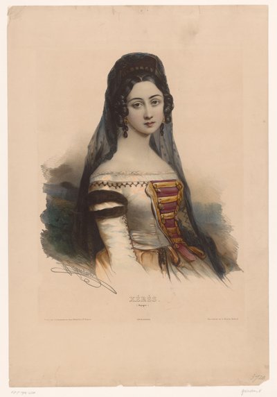 Woman in Spanish Costume (Xérès, Spain) (Women in Traditional Costume Series) by Henri Grevedon