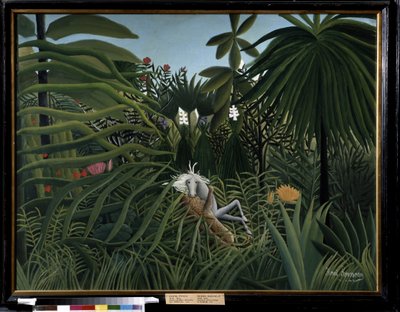 Horse Attacked by a Jaguar by Henri J.F. Rousseau