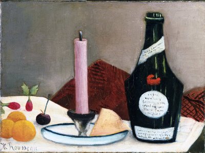 Still Life - The Pink Candle by Henri J.F. Rousseau