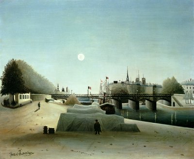 A View of the Ile Saint-Louis from Port Saint-Nicolas, Evening by Henri J.F. Rousseau