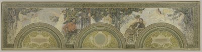 Sketch for the South Entrance Salon of the Hôtel de Ville de Paris: Painting - Literature by Henri Jean Guillaume Martin