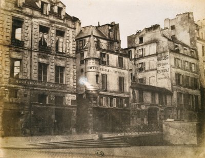 View of Parisian Street looking towards the Hotel de Ville by Henri Jean Louis Le Secq