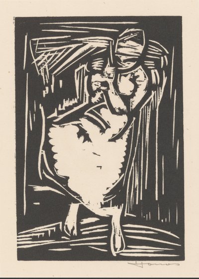 Woman Carrying a Bag on Her Back by Henri Jonas (signed by artist)