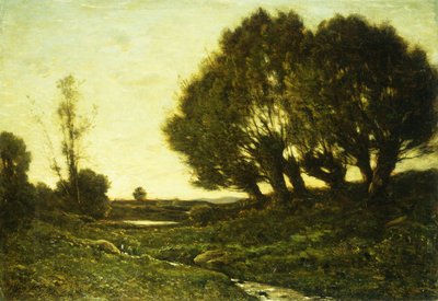 A Wooded Landscape with a Stream by Henri Joseph Harpignies