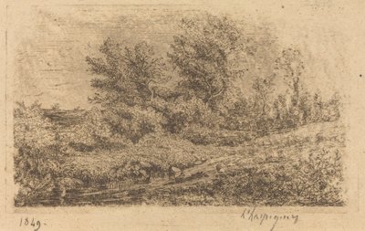 Stand of Trees on a River by Henri Joseph Harpignies