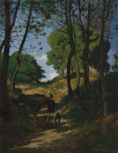 Fir Trees in Les Trembleaux, near Marlotte by Henri Joseph Harpignies