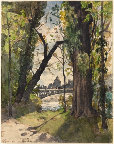 View of the Institut de France from the Foot of the Pont Royal, 1870 by Henri Joseph Harpignies