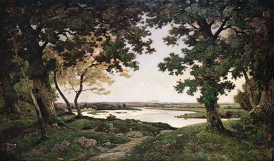 Wooded Landscape with a Sandy River by Henri Joseph Harpignies