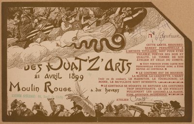 Invitation card for men in the name of Mr Boutreux to the Quat
