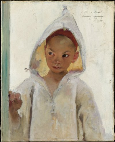 Portrait of a Young Boy wearing a Burnous by Henri Jules Jean Geoffroy