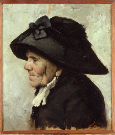 Study of the Head of an Old Woman, 1880s by Henri Jules Jean Geoffroy