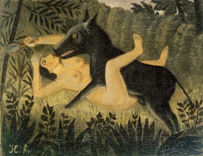 Beauty and the Beast, c. 1908 by Henri Julien Félix Rousseau