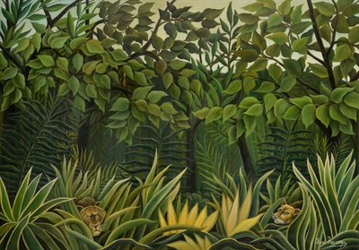 Two Lions on the Lookout in the Jungle, 1909-1910 by Henri Julien Félix Rousseau