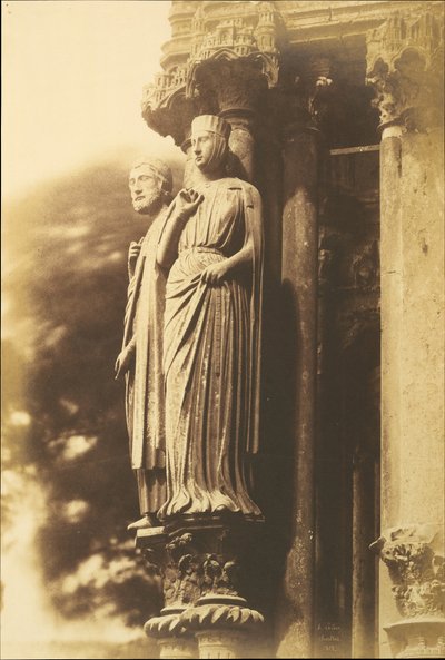 Large Figures on the North Porch, Chartres Cathedral by Henri Le Secq