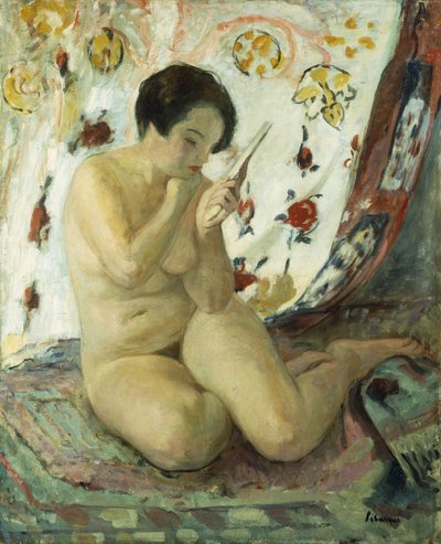Nude Sat with a Mirror by Henri Lebasque