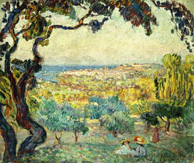 Two Children in a Coastal Landscape by Henri Lebasque