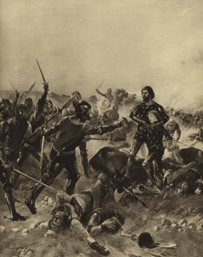 Battle of Poitiers, 1356 (engraving) by Henri Louis Dupray