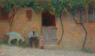Peasant Outside His Home in Labastide-du-Vert, c.1910 by Henri Martin