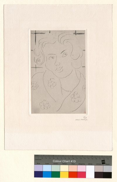 Bust, Flowered Dress by Henri Matisse