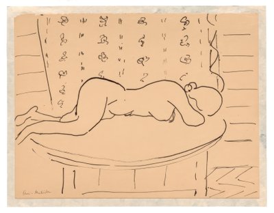 Female Nude Lying Facedown on a Table by Henri Matisse