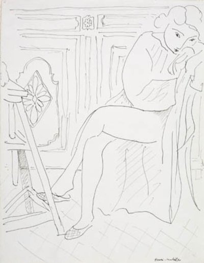Female Model Relaxing in the Studio by Henri Matisse