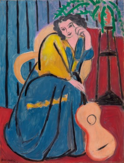 Girl in Yellow and Blue with Guitar by Henri Matisse