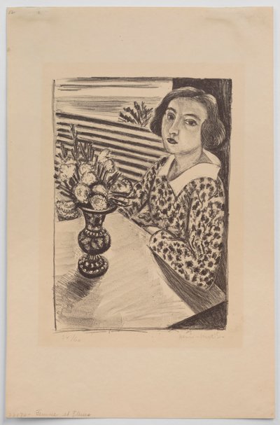 Seated Young Girl with a Bouquet of Flowers by Henri Matisse