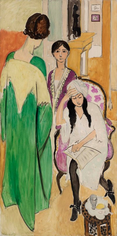 Three Sisters with an African Sculpture by Henri Matisse