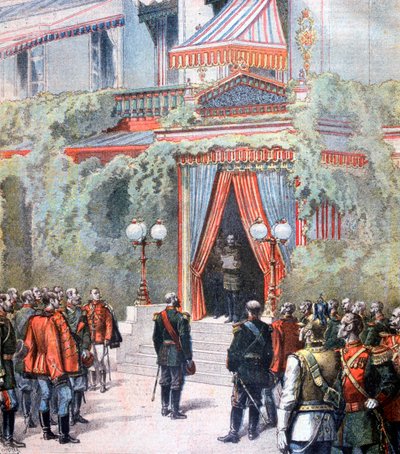 Announcement on the health of Tsar Alexander of Russia, Livadia Palace, St Petersburg, Russia, 1894 by Henri Meyer