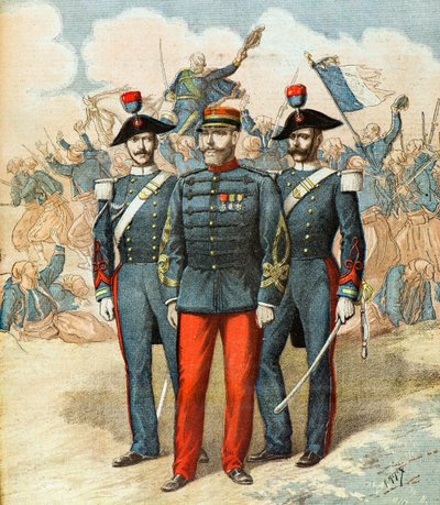 Captain Romani Between Two Italian Gendarmes by Henri Meyer