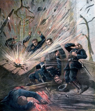 Explosion at the police station on the Rue des Bons-Enfants, Paris by Henri Meyer