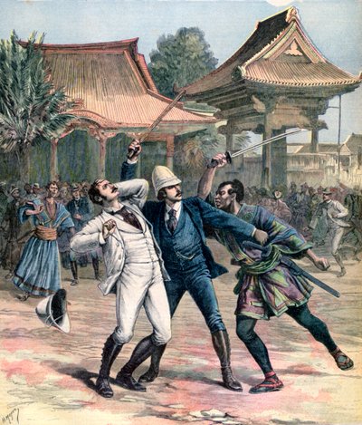Failed assassination of Tsarevich Nicholas of Russia, Otsu, Japan, 1891 by Henri Meyer