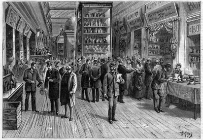 Food Exhibition of the Champs-Elysees in Paris 1883 - Drawing by Henri Meyer by Henri Meyer