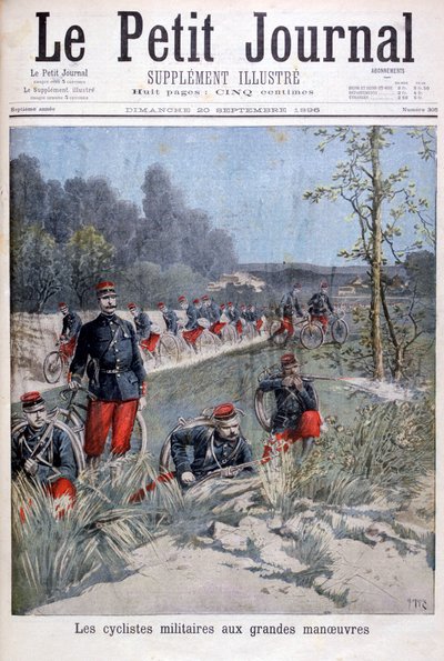 French bicycle corp on military maneuvers by Henri Meyer