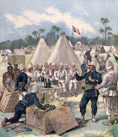 French soldiers opening New Year