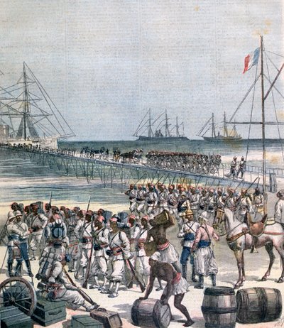 Landing of the Senegalese Troops at the New Wharf in Cotonou, Benin by Henri Meyer
