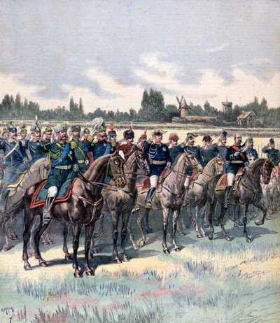 Military Review with General Saussier and Foreign Military Attaches, 14th July 1891 by Henri Meyer